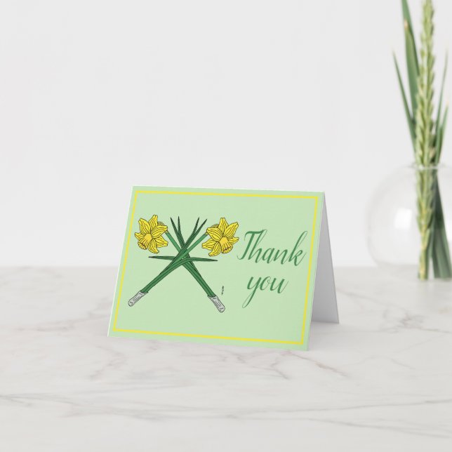 Daffodils Crossed Gracias Card (Anverso)