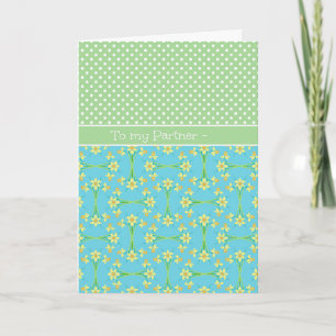 Daffodils, Polkas, tarjeta de cumpleaños de marzo