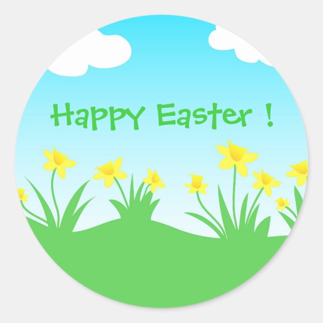 Dafóditos amarillos - Pegatina (Anverso)