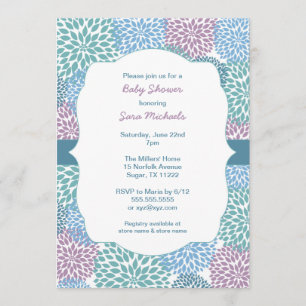 Dahlia floms chica baby ducha invitación 3541