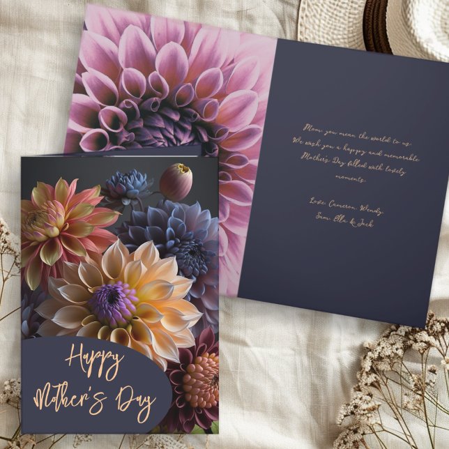Dahlia Flores Feliz Día de la Madre Tarjeta de Sal (Subido por el creador)