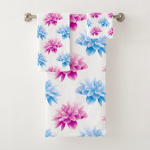 Dahlia rosa, Dahla azul, patrón floral, flores