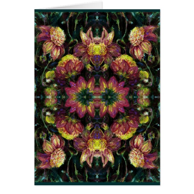 Dahlias amarillas y rosas (Frente)