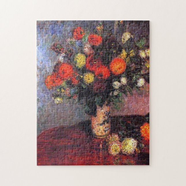Dahlias by Claude Monet Puzzle (Vertical)