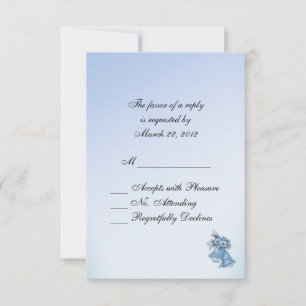 Dainty Blue Boda Bells RSVP con árboles