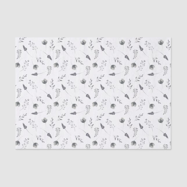 Dainty Blue Floral | Papel de tejidos impreso para (Anverso)