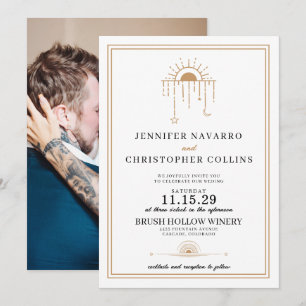 Dainty Celestial con invitación a la boda fotográf