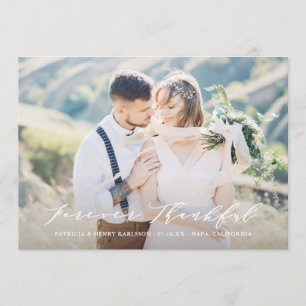 Dainty Script Forever Agradecimiento Boda Gracias