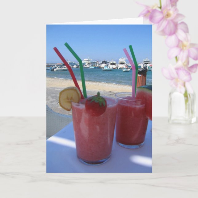 Daiquiris de fresa en Mykonos - tarjeta (Orquídea)