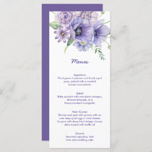 Daisias moradas, anémonas, Rosas Menú Floral