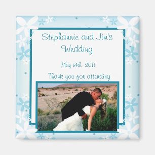 Daisidades azul imán de Invitación de 2"x2"