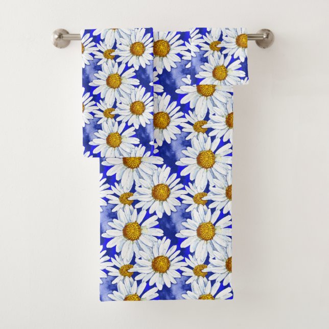 Daisies acuarelas sobre el azul denim (In situ)