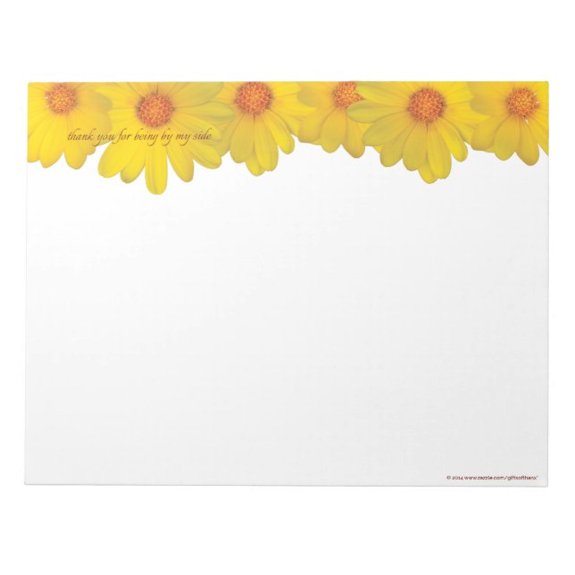 Daisies amarillos, gracias - GRAN Bloc de notas (Frente)