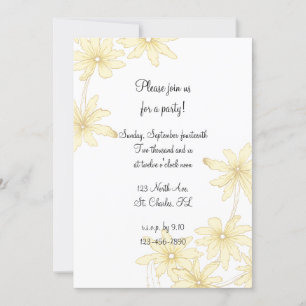 Daisies Amarillos Invitación de fiesta de todas la