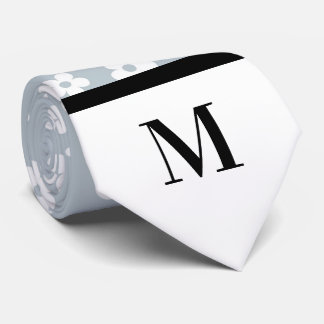 Daisies blancos y grises corbata monogramada