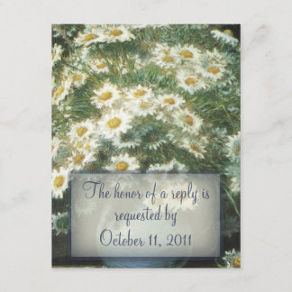 Daisies Bouquet Wedquet Tarjeta de respuesta RSVP