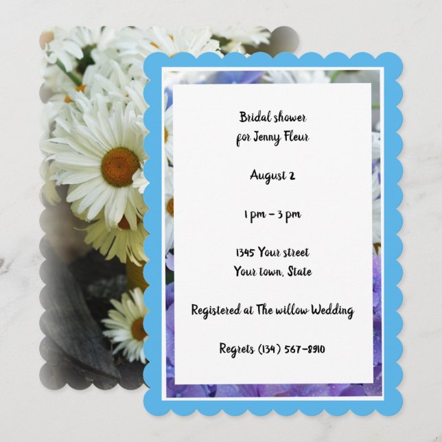 Daisies Bridal Shower Invitación de verano (Anverso / Reverso)