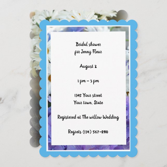 Daisies Bridal Shower Invitación de verano (Anverso / Reverso)