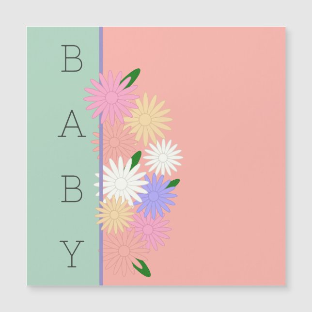 Daisies coloridos sobre la blanda de la pintura y  (Anverso)