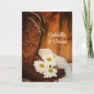 Daisies Cowboy bota invitación a la boda occidenta