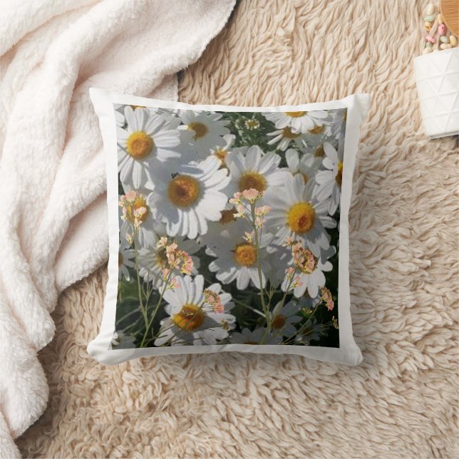 Daisies De Cojín decorativo Que Florecen Con Almoh (Manta)