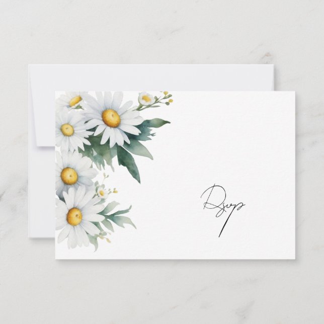 Daisies de flores silvestres rsvp con opciones de  (Reverso)
