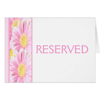 Daisies de Gerbera rosada en tarjeta reservada bla
