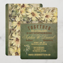 Daisies De Oro En Invitaciones A La Boda De Sabios