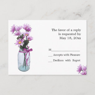 Daisies del país Mason Jar - Tarjetas RSVP