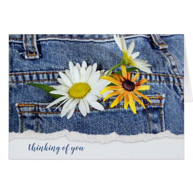 Daisies en Blue Jean Pocket (Anverso (Horizontal))