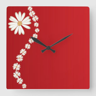 Daisies en el reloj de pared de la Plaza Roja