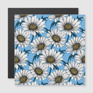 Daisies, flores silvestres en azul