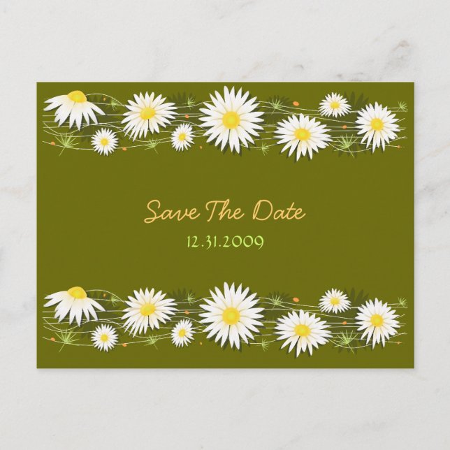 Daisies Guardar la tarjeta de Invitación Boda de f (Anverso)