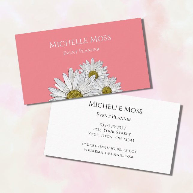 Daisies moderno Floral Trendy Tarjeta de Negocios  (Subido por el creador)