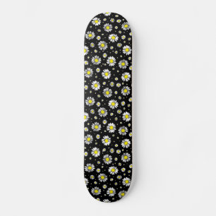 Daisies - Patineta Floral Negra