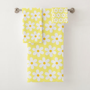 Daisies Patrón floral retro Amarillo blanco