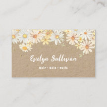 Daisies wildflowers kraft papel tarjeta de negocio