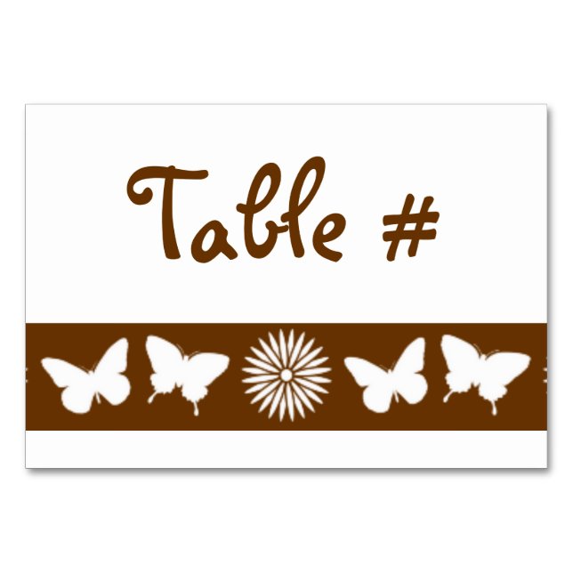 Daisies y mariposas en tarjeta de mesa de chocolat (Anverso)
