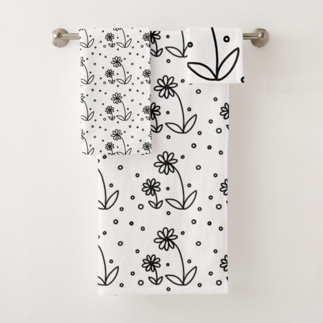 Daisies y puntos 2 - Blanco y negro (In situ)