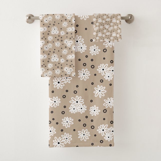 Daisies y puntos - Taupe, negro y blanco (In situ)