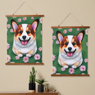 Daisies y Tapiz Corgi