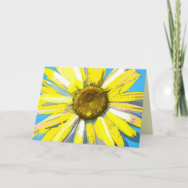 Daisy amarillo, tarjeta de saludo (Anverso)
