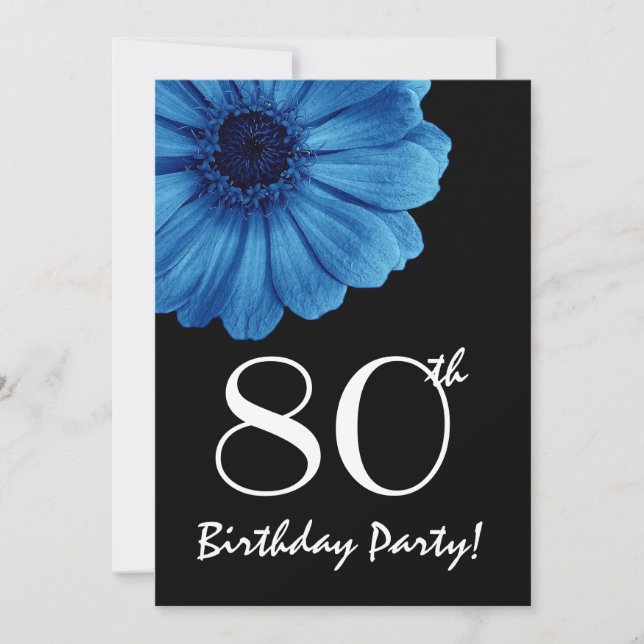 Daisy azul de la plantilla de cumpleaños número 80 (Anverso)