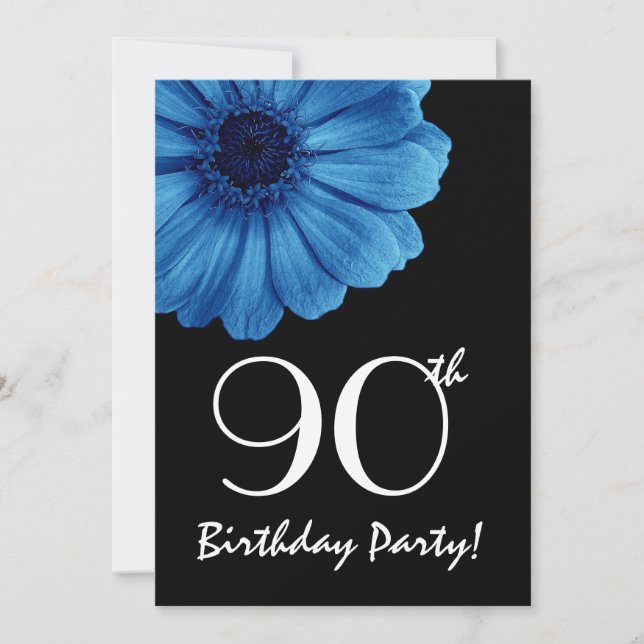 Daisy azul de la plantilla de cumpleaños número 90 (Anverso)