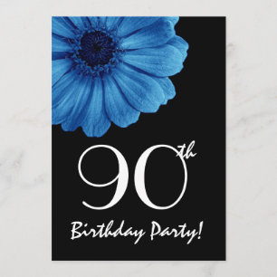 Daisy azul de la plantilla de cumpleaños número 90