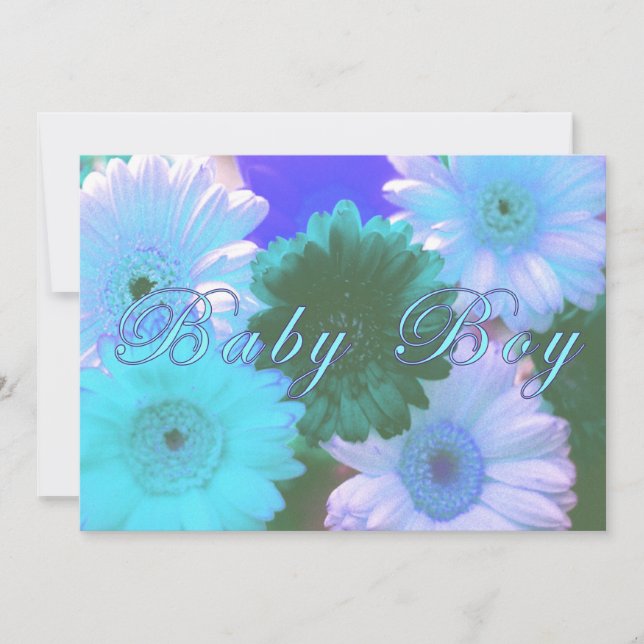 Daisy Baby Boy Invitación o Anuncio de nacimiento (Anverso)