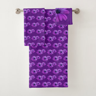 Daisy Bath Set De Toalla De Baño Azul Púrpura