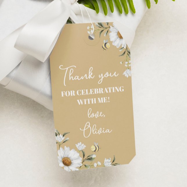 Daisy Bee Birthday Gracias Etiqueta (Subido por el creador)