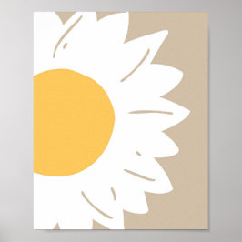 Daisy Beige – Arte floral minimalista para paredes