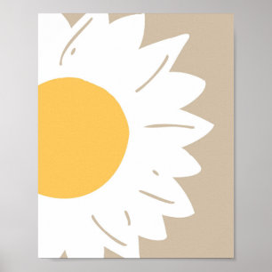 Daisy Beige – Arte floral minimalista para paredes